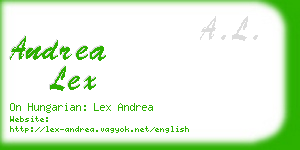 andrea lex business card